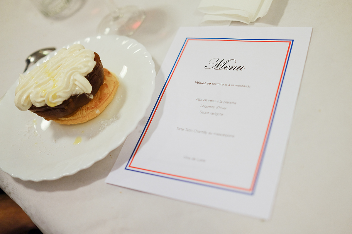 Les convives ont eu droit à une déclicieuse Tarte Tatin Chantilly au mascarpone pour le dessert