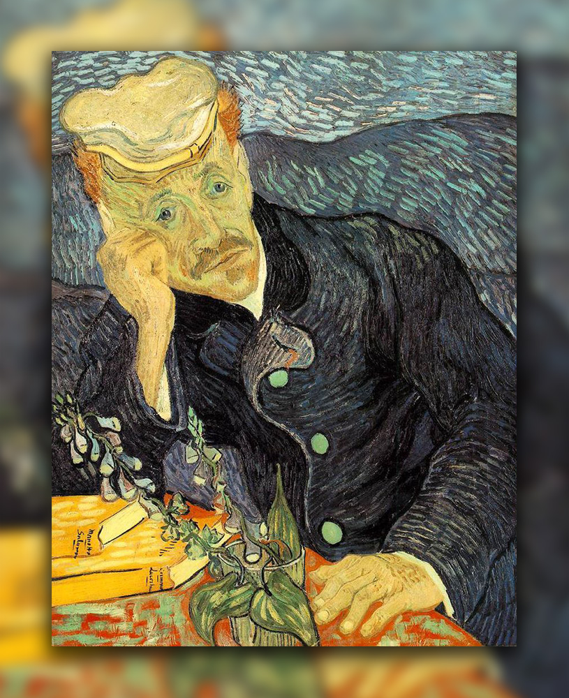 Portrait du docteur Gachet avec branche de digitale